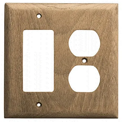 Whitecap Teak Rocker Switch/Duplex Receptacle Cover Plate
