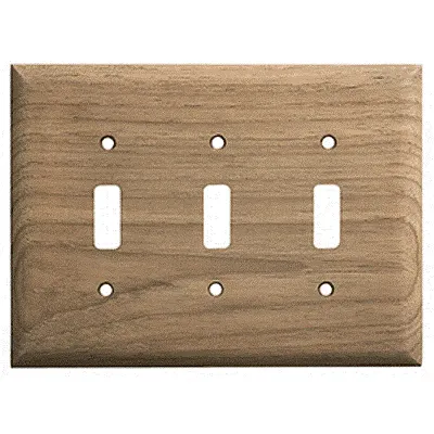 Whitecap Teak 3-Toggle Switch/Receptacle Cover Plate