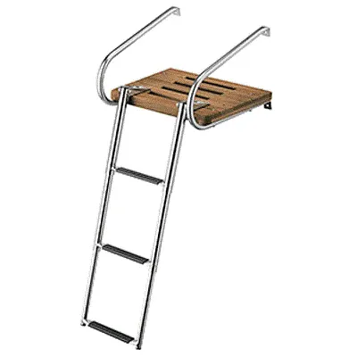 Whitecap Teak Swim Platform w/3-Step Telescoping Ladder f/Boats 