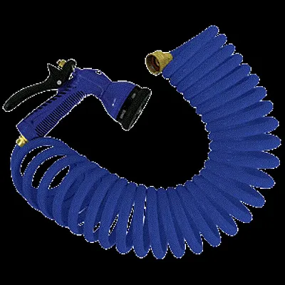 Whitecap 15&#39; Blue Coiled Hose w/Adjustable Nozzle