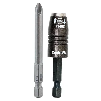 Wiha Centrofix 1/4&quot; Quick Release Bit Holder With Bit Phillips #2