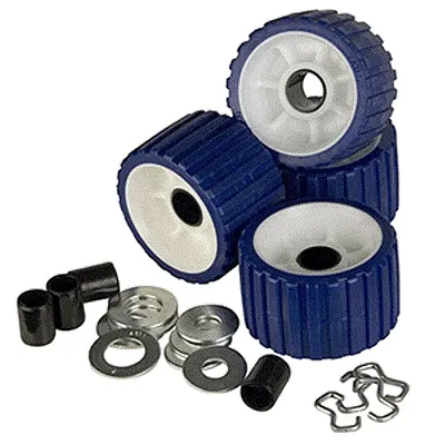 C.E. Smith Ribbed Roller Replacement Kit - 4-Pack - Blue