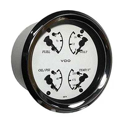VDO Allentare 4 In 1 Gauge - 85mm - White Dial/Black Pointer - O
