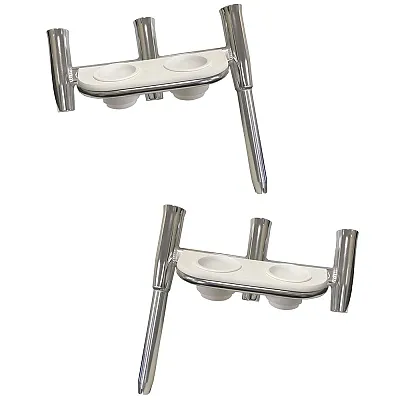 Tigress Offset Triple Rod Holder w/Cup Holders - Port Side &amp; Starboard Side 
