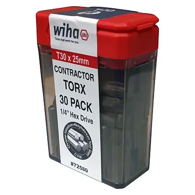 Wiha Torx Contractor Power Bit T30 X 25Mm - Contractor???s 30 Pack