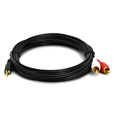 Cmple 726-N 12 ft 3.5mm Mini Plug to 2 RCA Hook Computer To Ster