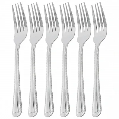 Gibson Home Tustin 6 Piece Stainless Steel Dinner Fork Flatware Set in Silver