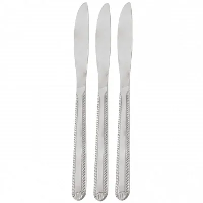 Gibson Home Tustin 3 Piece Stainless Steel Dinner Knife Flatware Set in Silver