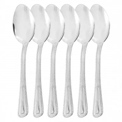 Gibson Home Tustin 6 Piece Stainless Steel Teaspoon Flatware Set in Silver