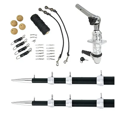 Tigress XD Top Mount System - 18&#39; Carbon Fiber Black/Silver Ultimate Rigging