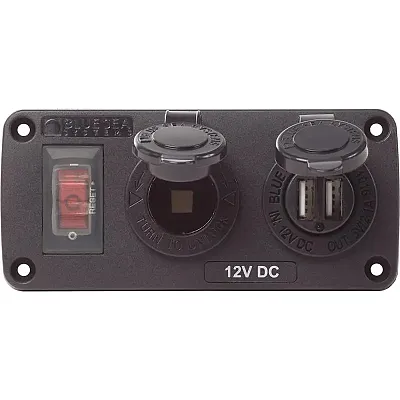 Blue Sea 4363 Water Resistant USB Accessory Panels - 15A Circuit