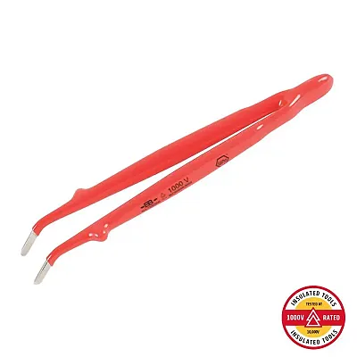 Wiha Insulated 8&quot; Tweezers - Angled Blunt Tip