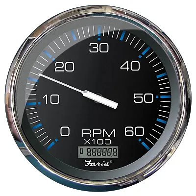 Faria 5&quot; Tachometer w/Digital Hourmeter (6000 RPM) (Gas) (Inboar