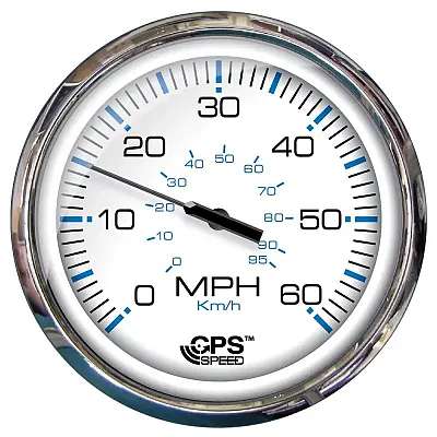 Faria 5&quot; Speedometer (60 MPH) GPS (Studded) Chesapeake White w/S