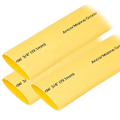 Ancor Heat Shrink Tubing 3/4&quot; x 3&quot; - Yellow - 3 Pieces