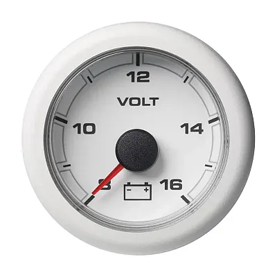 VDO 2-1/16&quot; (52MM) OceanLink Battery Voltage 8-16 V White Dial &