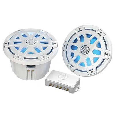 Poly-Planar MA-OC8 8" 500 Watt Waterproof Blue LED Speaker - White
