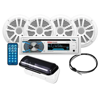 Boss Audio MCK508WB.64S Package w/MR508UABW Stereo - 2-Pair MR6W