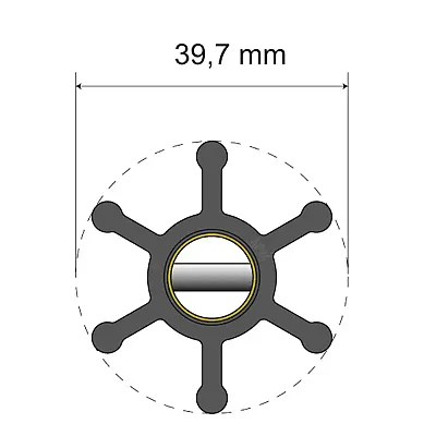 Albin Pump Premium Impeller Kit - 39.7 x 12 x 19.2mm - 6 Blade