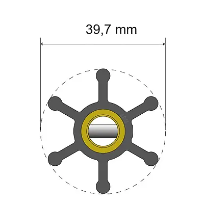 Albin Pump Premium Impeller Kit - 39.7 x 9.5 x 19.2mm - 6 Blade