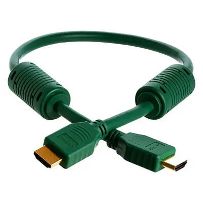 Cmple 781-N 28AWG HDMI Cable with Ferrite Cores - Green - 1.5FT