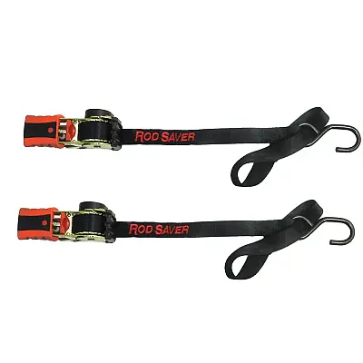 Rod Saver Mini Retractable Tie Down w/Soft Hook - 50&quot; - Pair