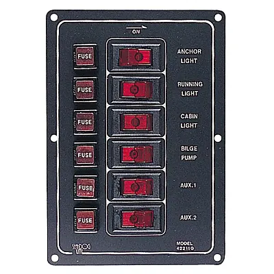 Sea-Dog Aluminum Switch Panel Vertical - 6 Switch