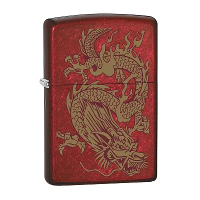 Zippo Windproof Lighter Golden Dragon (Candy Apple Red)