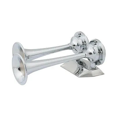 Marinco 12V Chrome Plated Dual Trumpet Mini Air Horn