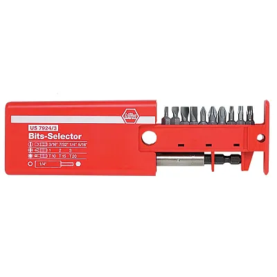 Wiha Slotted/Phillips/Torx Bit Selector With Magnetic 1/4-Inch Bit Holder (12 Pi