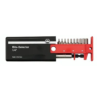 Wiha Sae Hex Bits-Selector And Magnetic Bit Holder Set 1/16&quot; To 1/4&quot; - 11 Piece 