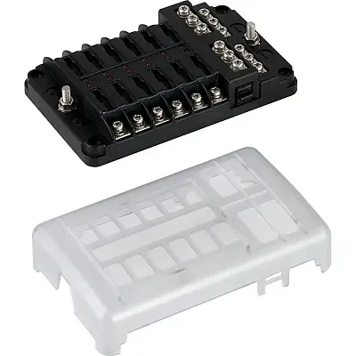 Sea-Dog Blade Style LED Indicator Fuse Block w/Negative Bus Bar 