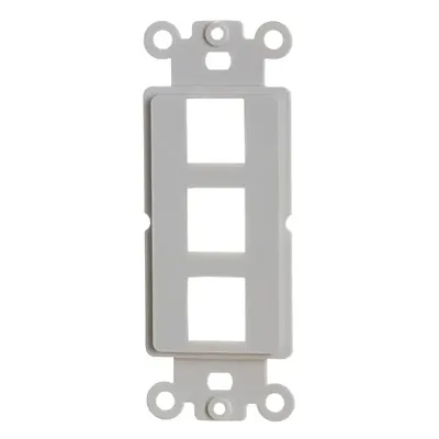 Cmple 794-N White Decorator Style Keystone Insert - 3 Port