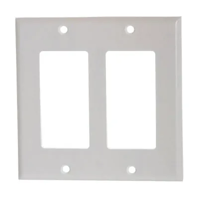 Cmple 797-N White Decoro Wall Plate - 2-Gang