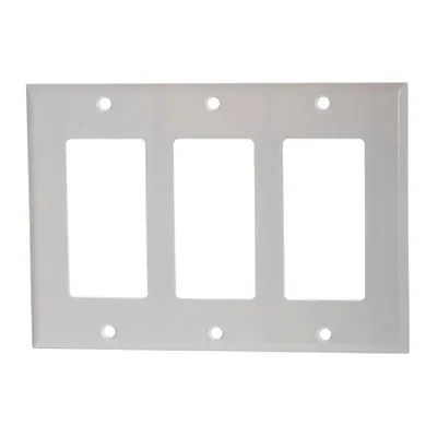 Cmple 798-N White Decoro Wall Plate - 3-Gang