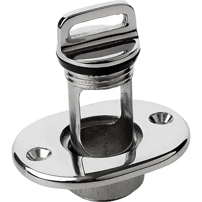 Sea-Dog Oblong Captive Garboard Drain &amp; Plug - 316 Stainless