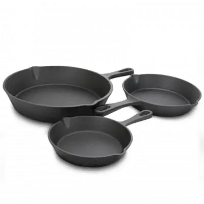Gibson General Store Addlestone 3 Piece Preseasoned Cast Iron Skillet Set