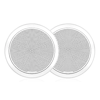 Fusion FM-F65RW FM Series 6.5&quot; Flush Mount Round Marine Speakers - White Grill -