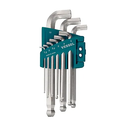 Vessel Metric Ball Point Hex Short L-Key Wrench Set (9 Piece)