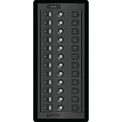 Blue Sea 1461 12 Position Circuit Breaker Panel - 12V - 120A