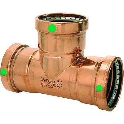 Viega ProPress XL 2-1/2" Copper Tee - Triple Press Connection - 