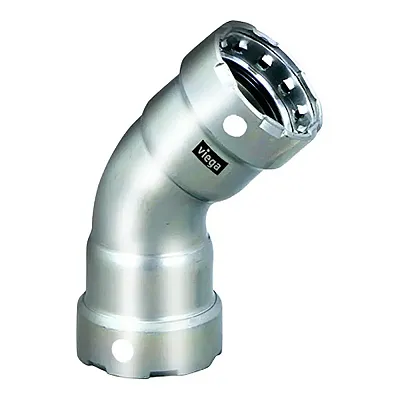 Viega MegaPress 1-1/2" 45&deg; Stainless Steel 304 Elbow - Doubl