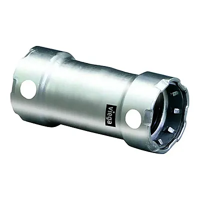 Viega MegaPress 1" Stainless Steel 304 Coupling w/o Stop - Doubl