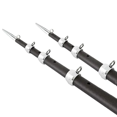 Tigress XD 3K Carbon Fiber Telescoping Outrigger Poles - 21&#39; - Matte Black/ 