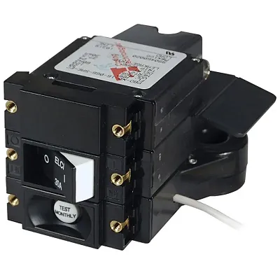 Blue Sea A-Series ELCI Main Circuit Breaker - Double Pole 120V AC 30A - Flat Roc