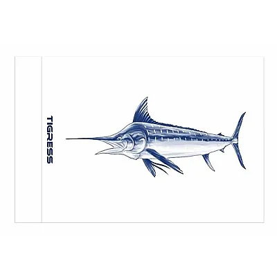 Tigress White Marlin Release Flag - 12&quot; x 18&quot;