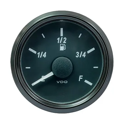 VDO SingleViu 52mm (2-1/16&quot;) Fuel Level Gauge - E/F Scale - 0-90 Ohm