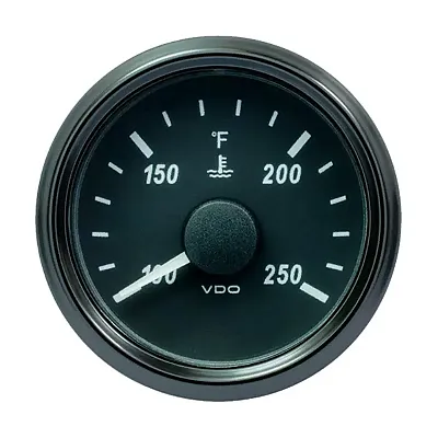 VDO SingleViu 52mm (2-1/16&quot;) Water Temperature Gauge - 250&deg;F - 450-30 Ohm