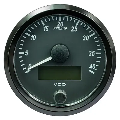 VDO SingleViu 80mm (3-1/8&quot;) Tachometer - 4,000 RPM