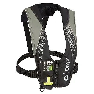 Onyx A/M-24 Series All Clear Automatic/Manual Inflatable Life Jacket - Grey - Ad
